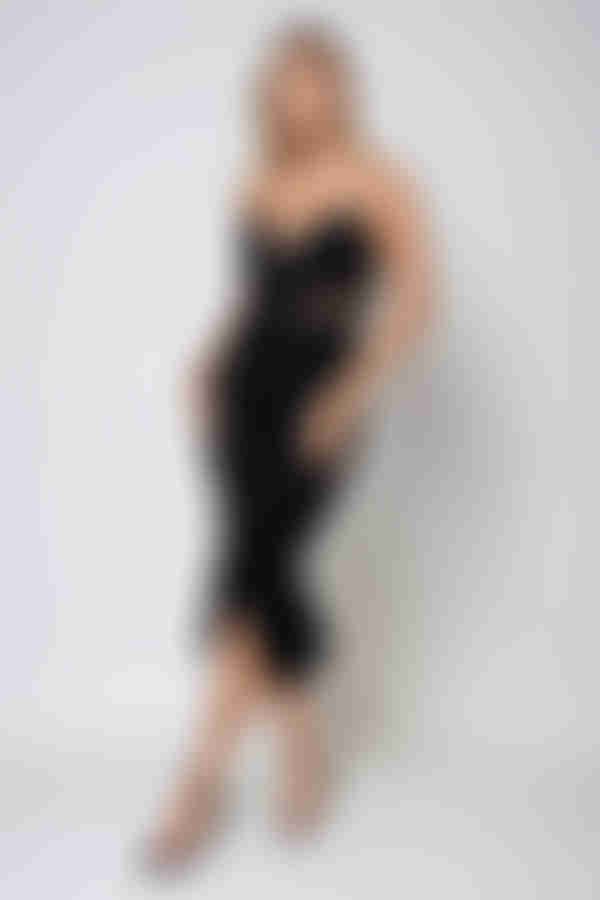 Sparks Fly Mesh Ruffle Midi Dress - Black