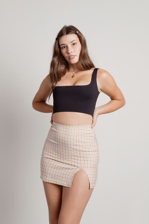Super Love Black Square Neck Crop Top