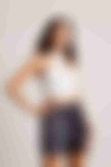 Two Face Denim Shorts - Black