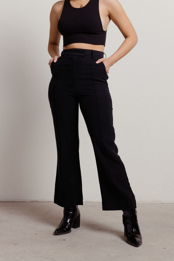 Very Busy Black High Waist Seamed Trousers