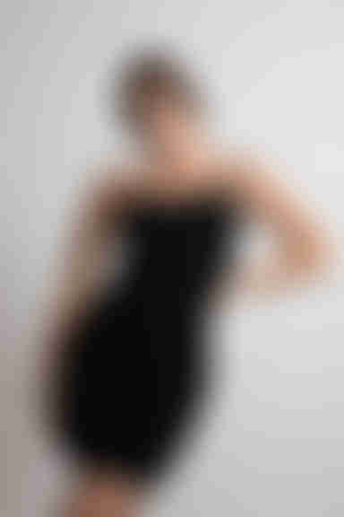 Vicki Ruched Open Back Mini Dress - Black