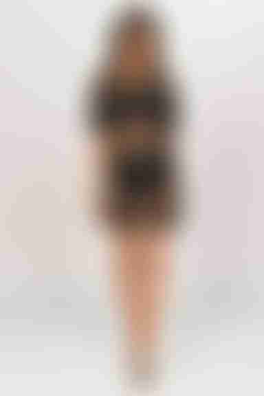 With You Mesh Embellished Mini Dress - Black