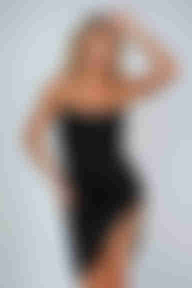 Work Things Out Glitter Cross Back Mini Dress - Black