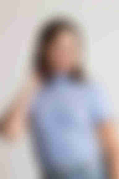 Amara Exposed Stitch Top - Blue