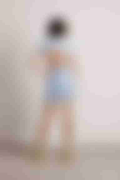 City Scene Ribbed Open Back Mini Dress - Blue