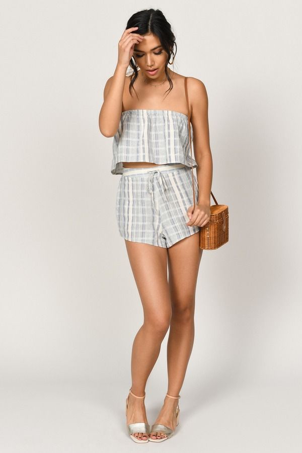 Fly Away Blue Striped Shorts