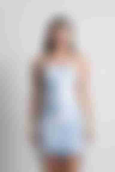 It Was All A Dream Exposed Stitch Bodycon Mini Dress - Blue