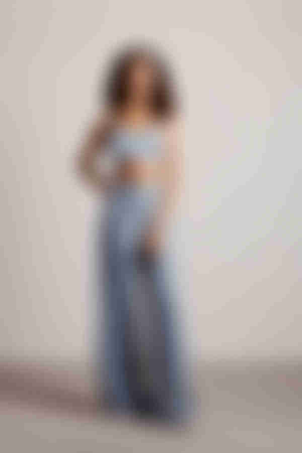 Only Want You Wide Leg Pants - Blue Multi