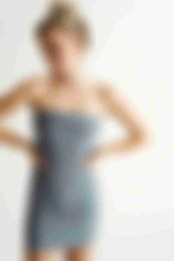 On Point Strapless Bodycon Mini Dress - Blue