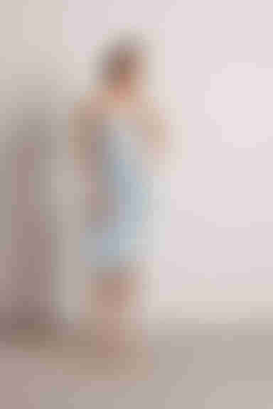 Over There Ribbed Cutout Midi Dress - Blue