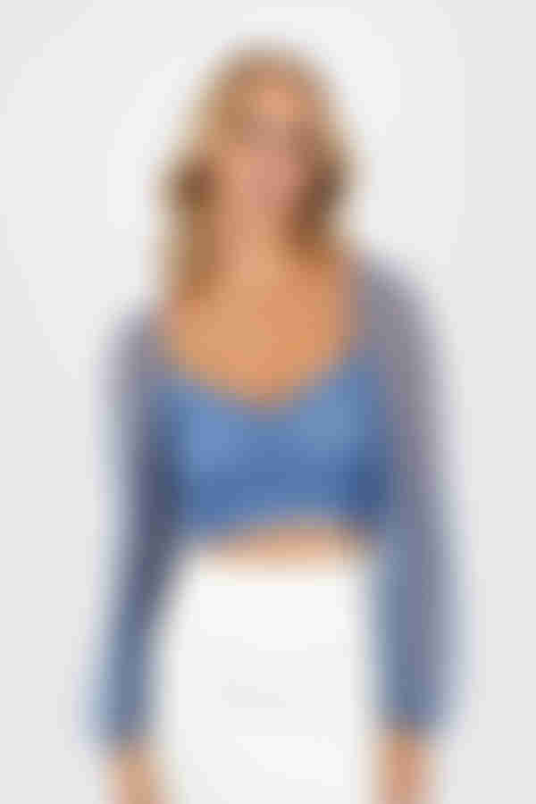 Rooftop Views Crop Top - Blue