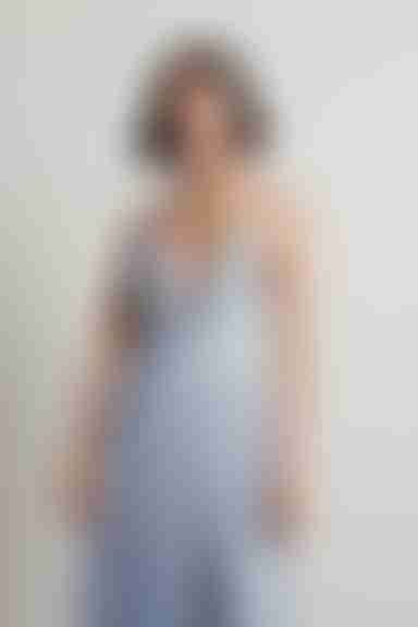 Slay The Night Deep V Double High Slit Maxi Dress - Blue