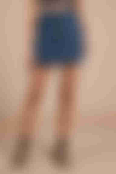 Finders Keepers Slide Denim Mini Skirt - Blue