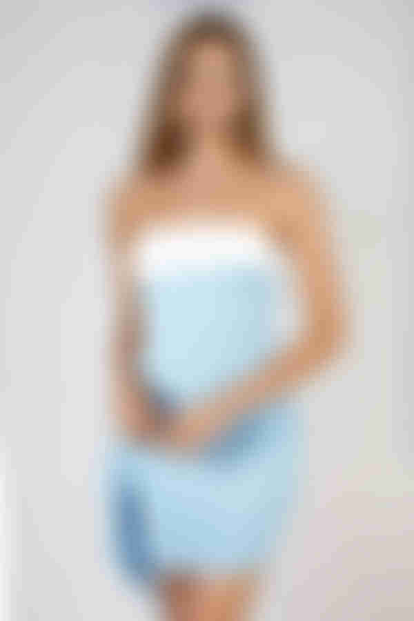 Spark Hype Strapless Two Toned Mini Dress - Blue