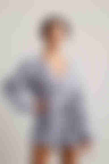 Vasha Waist Tie Romper - Blue