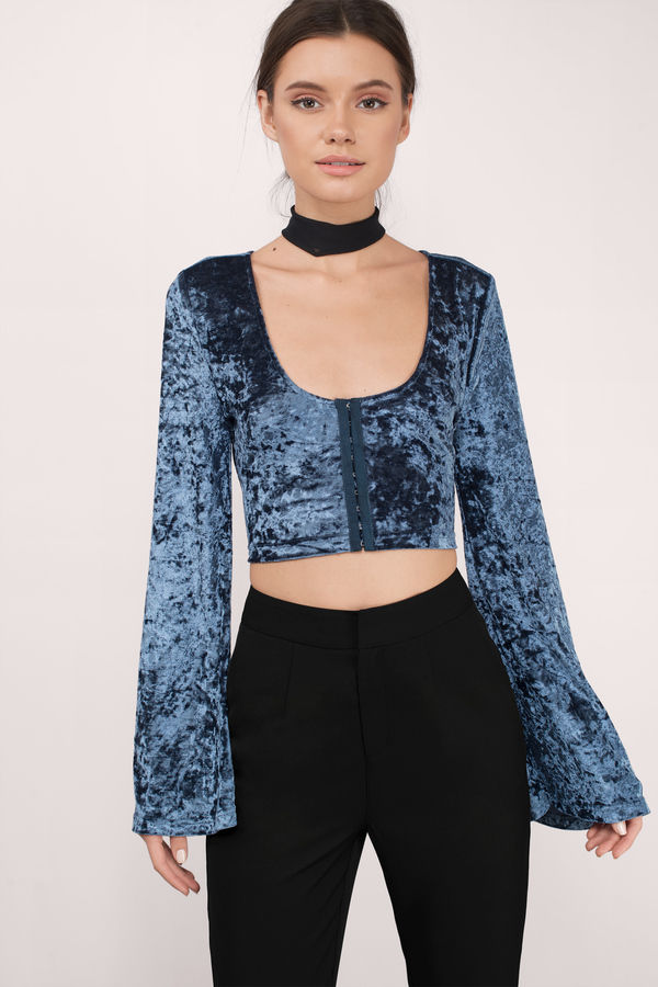 Witching Hour Blue Crop Top