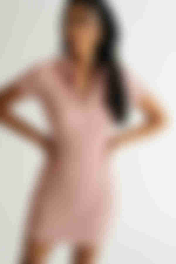 Break Point Collared Ribbed Mini Dress - Sky Blue