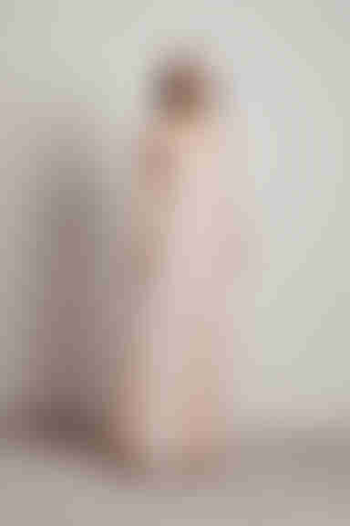 Enchanted Crochet Deep V Maxi Dress - Blush