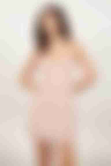 Imagine This Polka Dot Babydoll Mini Dress - Blush