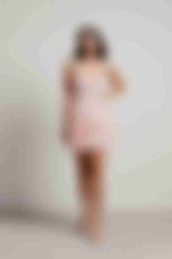 Seanna Lace Skater Mini Dress - Blush