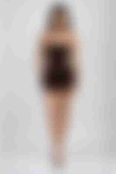 Flirty & Fab Tube Lace Romper - Brown