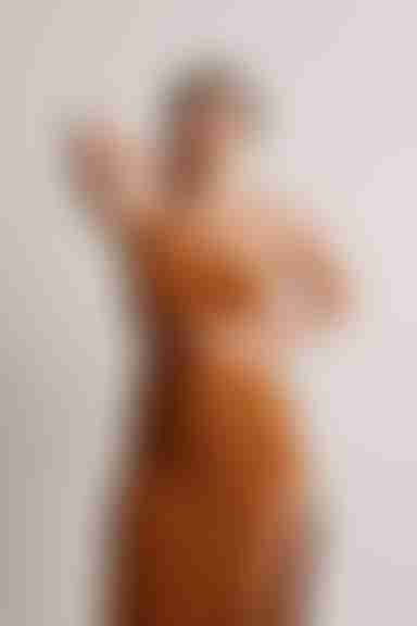 Lexi Cutout High Slit Midi Dress - Brown