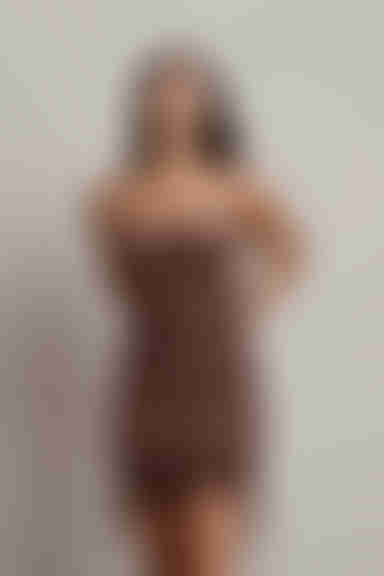 Nekra Ruched Bodycon Mini Dress - Brown