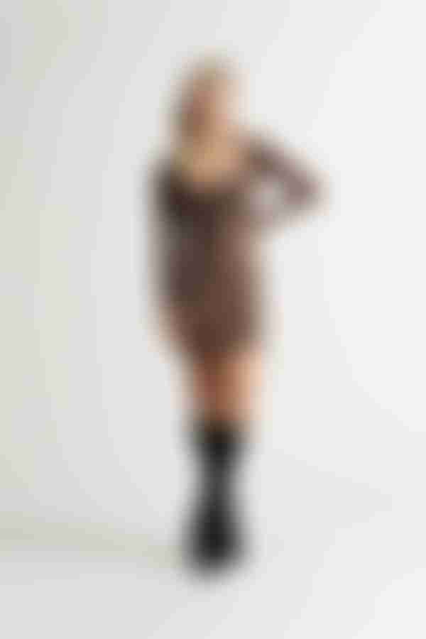 You Got Me Ruched Bust Bodycon Mini Dress - Brown