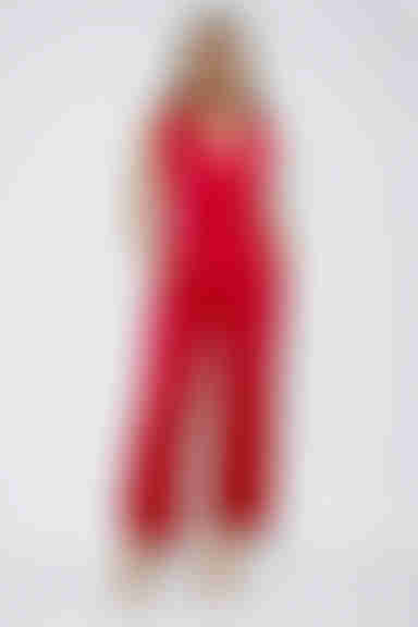 Can't Stop Staring Surplice Belted Jumpsuit - Burgundy