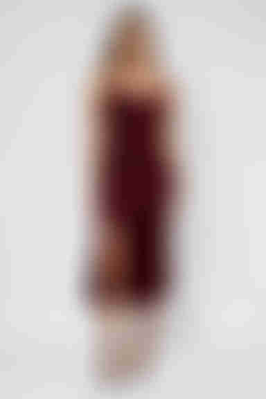 Feel the Sunshine Side Button Satin Midi Dress - Burgundy