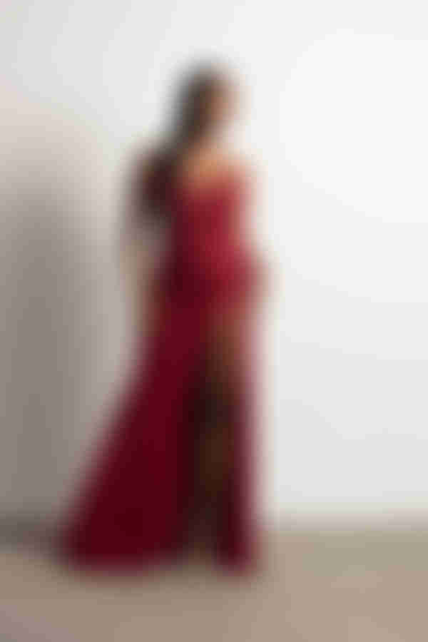 In A Dream Sweetheart High Slit Maxi Dress - Black