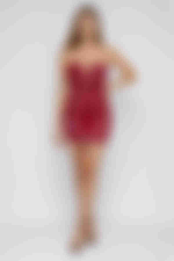 It Girl Plunge Bodycon Mini Dress - Burgundy