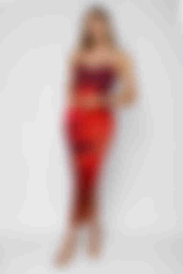 Stay for More Floral Bodycon Midi Dress - Burgundy Red