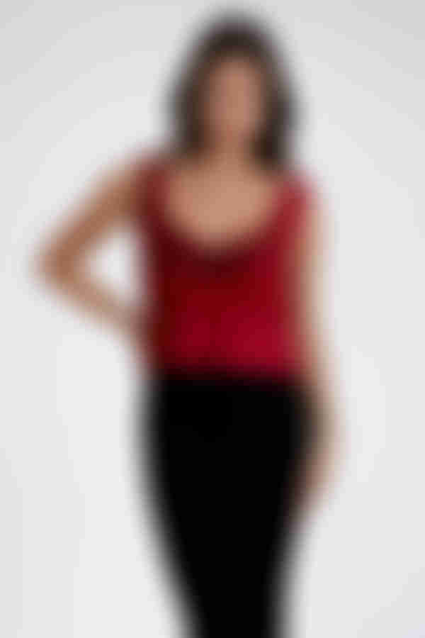 Romance Charm Satin Top - Burgundy