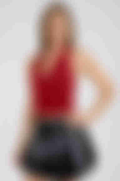 Season of Blooms Lace Halter Top - Burgundy