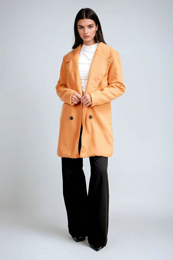 Noir Icon Tailored Wool Coat - Camel