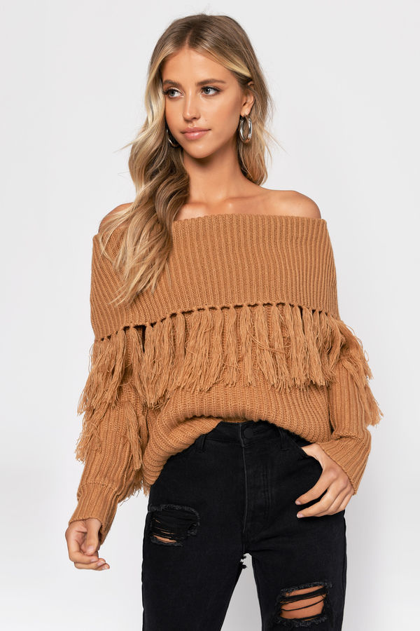 One More Camel Fringe Sweater