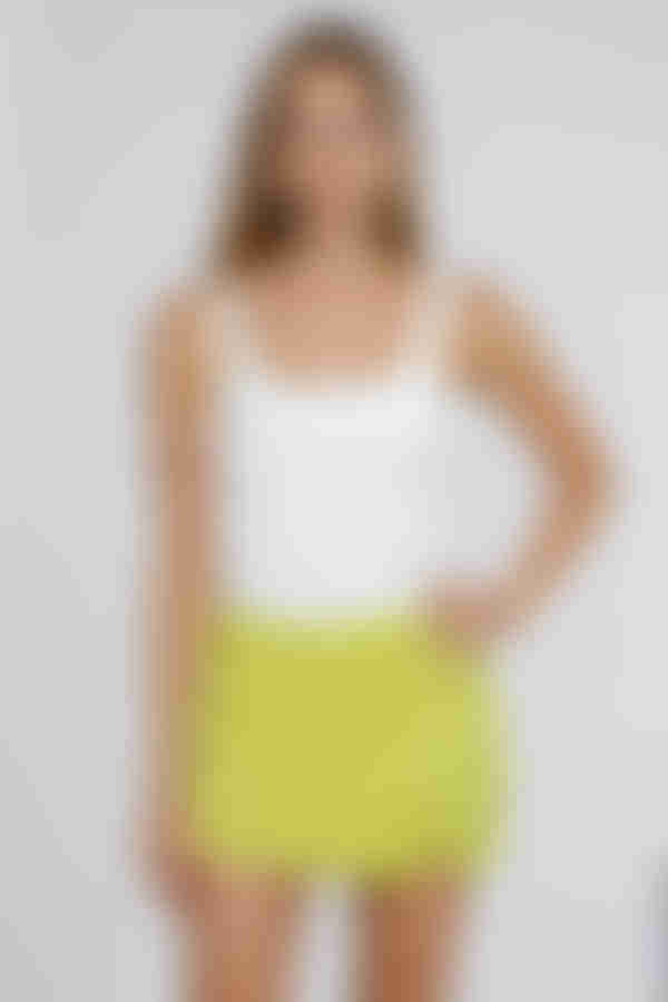 Fresh Pick Slide Slit Mini Skort - Chartreuse
