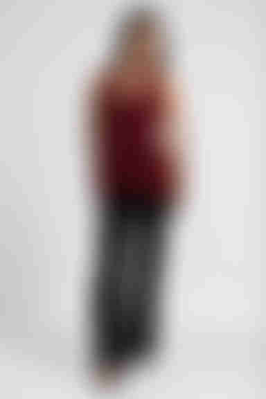 Take the Stage Vest Halter Top - Cherry