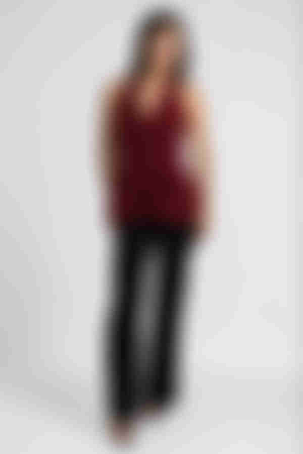 Take the Stage Vest Halter Top - Cherry