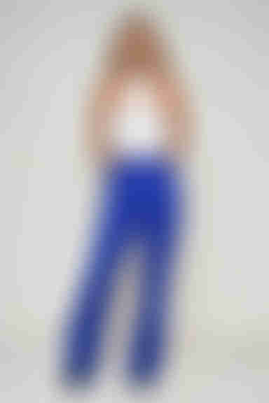 Cross Flow  Straight Leg Pants - Cobalt Blue