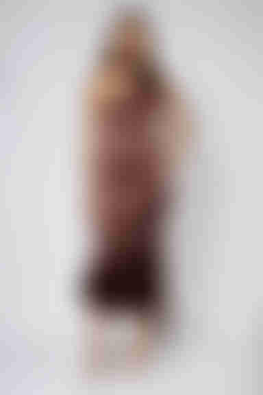 All Eyes Here One Shoulder Satin Midi Dress - Coffee