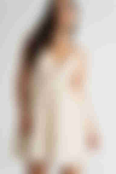 Abigail Plunging Skater Mini Dress - Cream