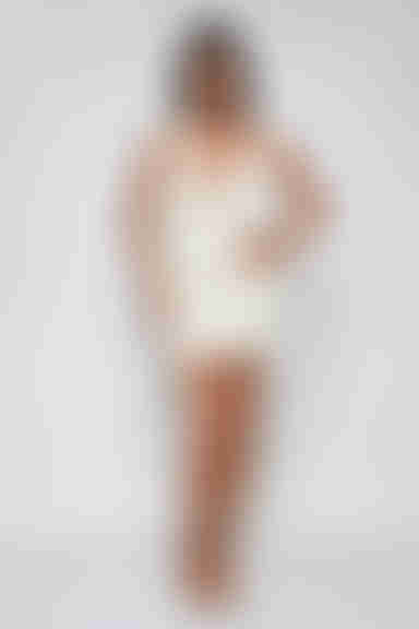 Shine On Lace Up Sequin Mini Dress - Cream