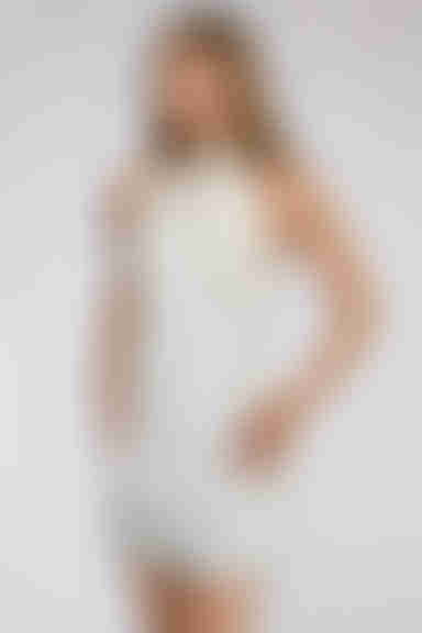 Sweet Distraction Cowl Halter Backless Mini Dress - Cream