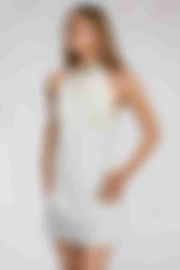 Sweet Distraction Cowl Halter Backless Mini Dress - Cream