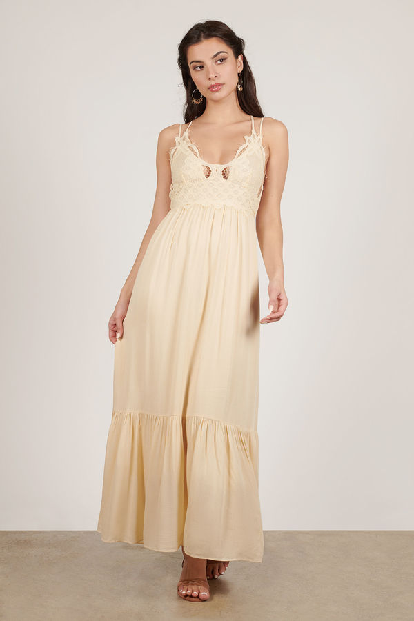 Valence Cream Lace Bridesmaid Maxi Dress