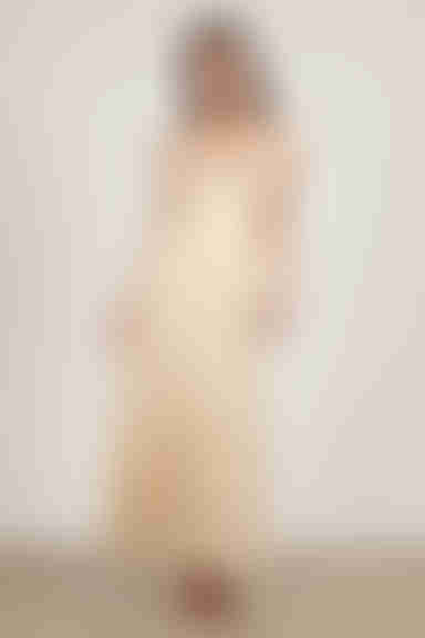 Valence Lace Ruffle Maxi Dress - Cream