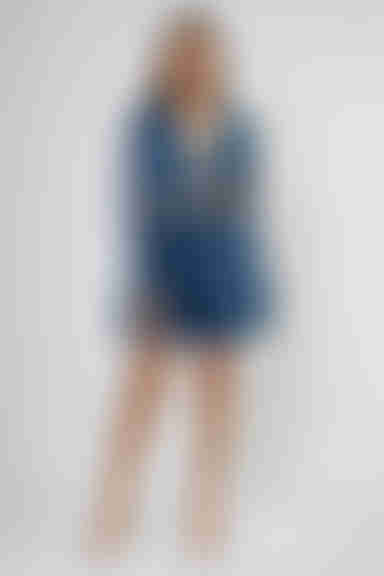 Date Ready Swiss Dot Cutout Mini Dress - Dark Blue