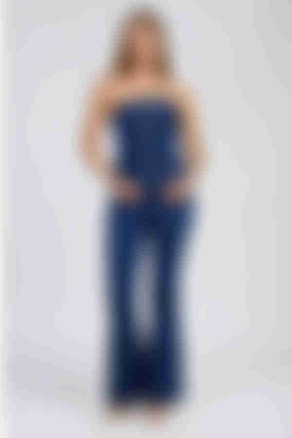 Instant Attraction Strapless Denim Jumpsuit